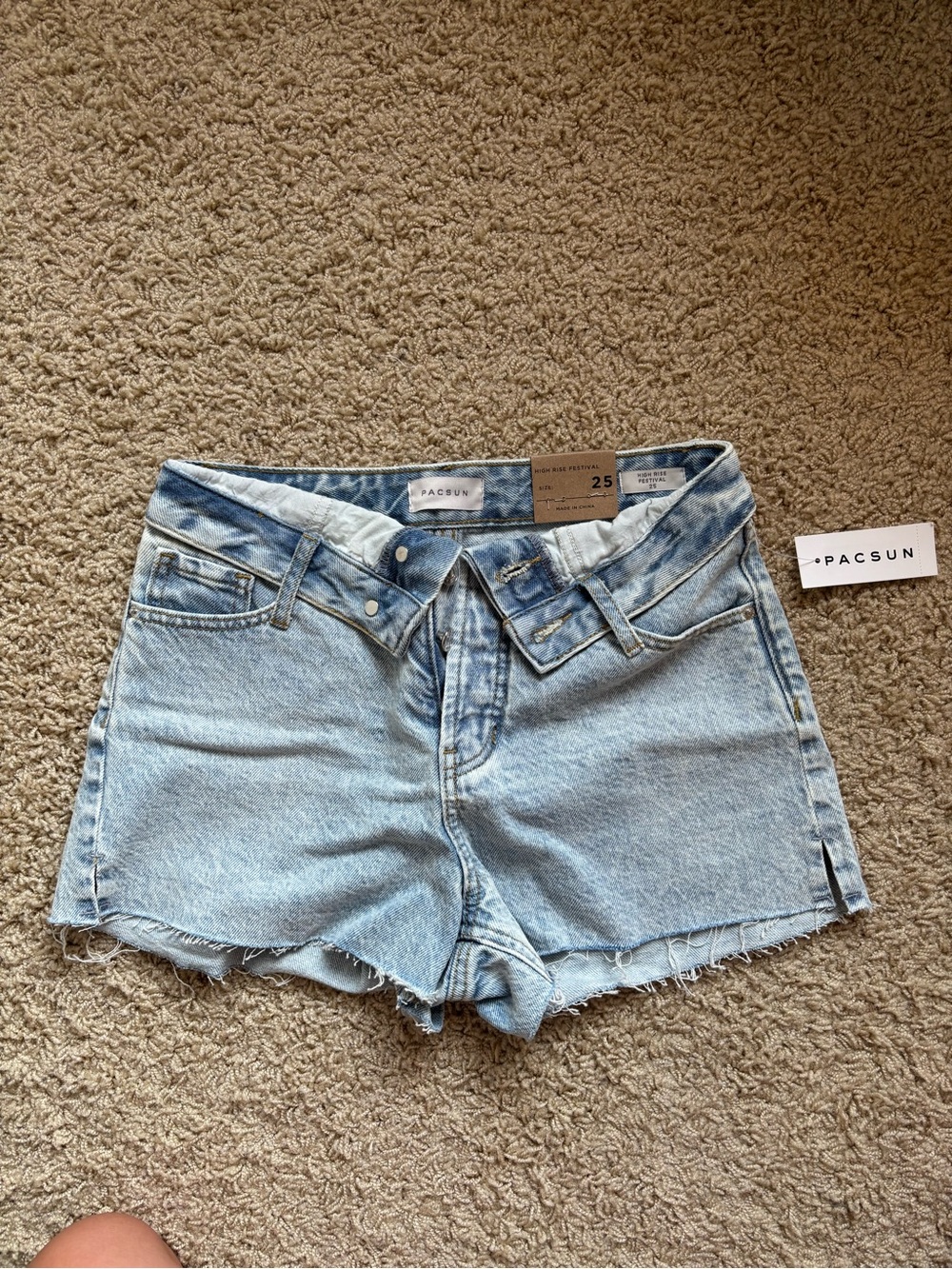 PacSun Light Wash High-Rise Denim Shorts